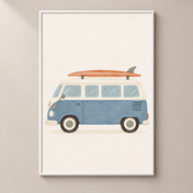 Blue Surf Van poster standalone mockup