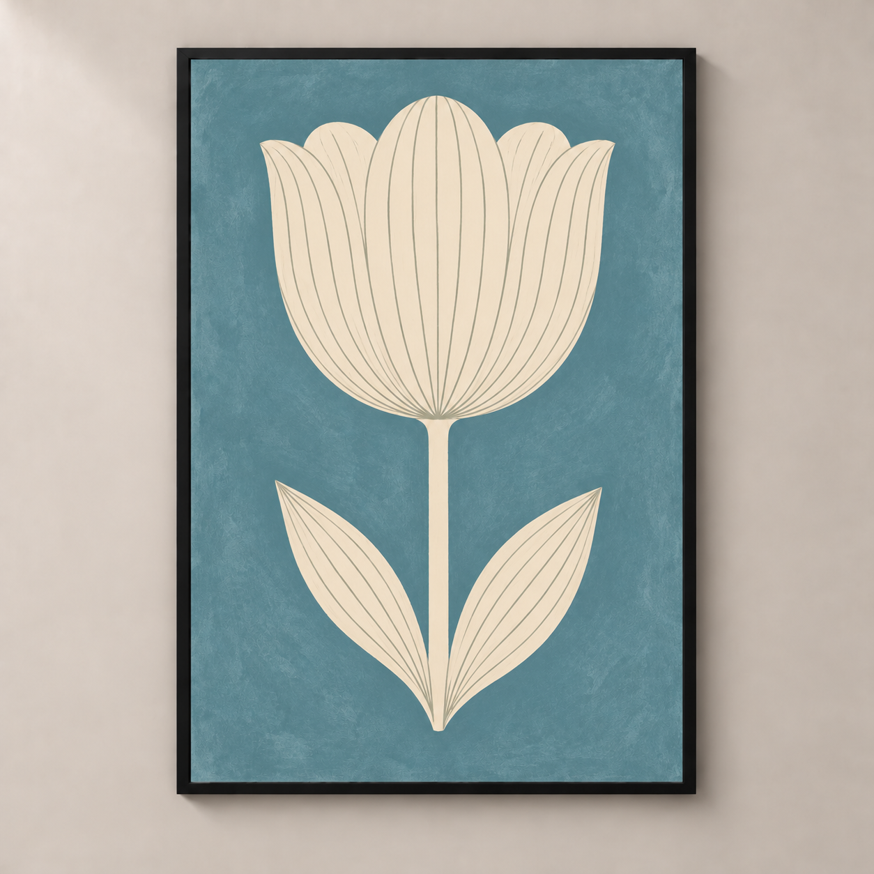 Ivory Tulip on Teal poster standalone mockup