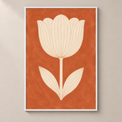 Ivory Tulip on Terracotta poster standalone mockup