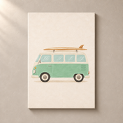 Mint Surf Van canvas standalone mockup