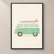 Mint Surf Van poster standalone mockup