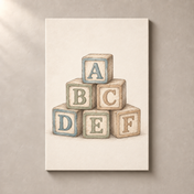 Pastel Alphabet Blocks canvas standalone mockup