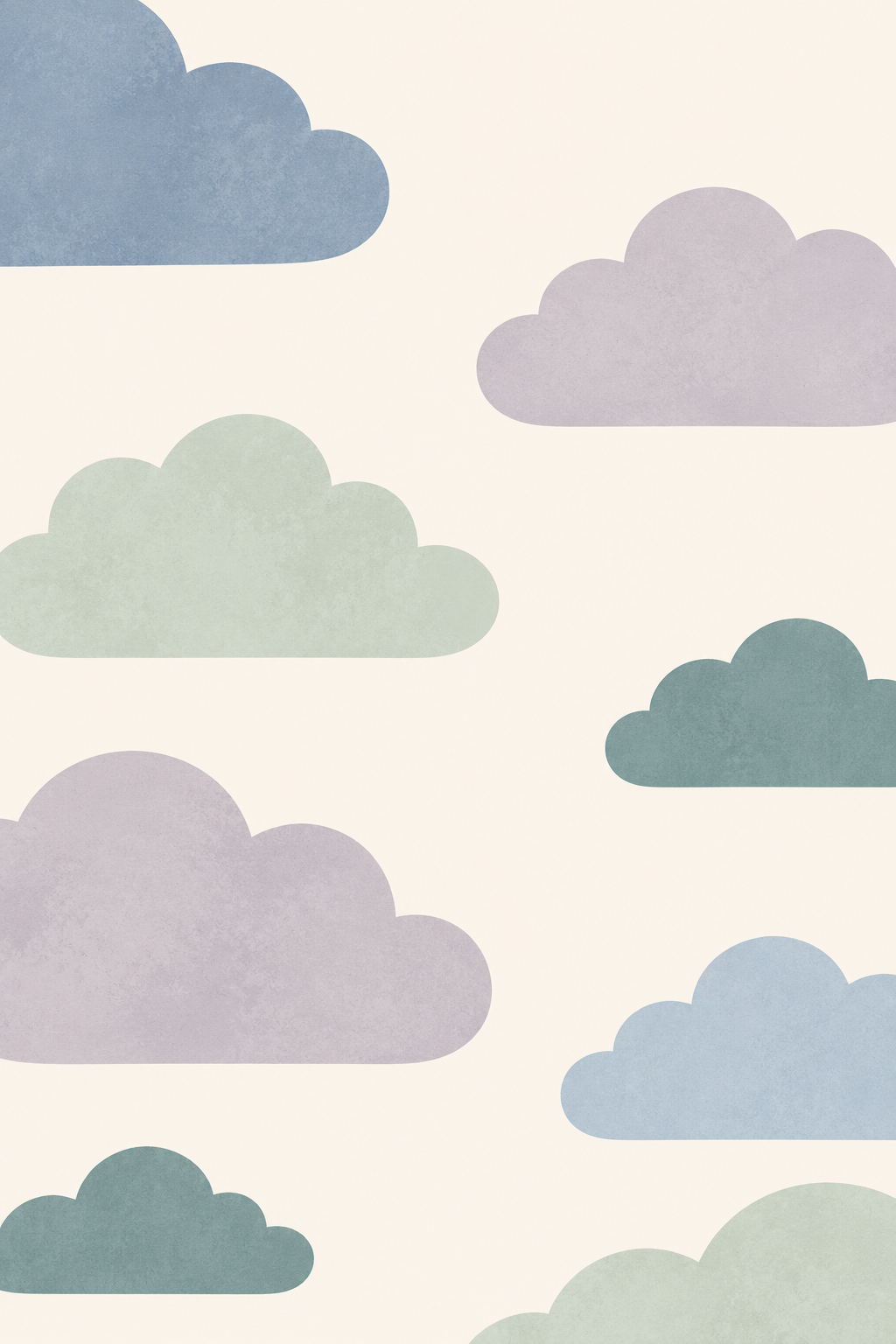 Pastel Cloud Dreams, vertical nursery artwork