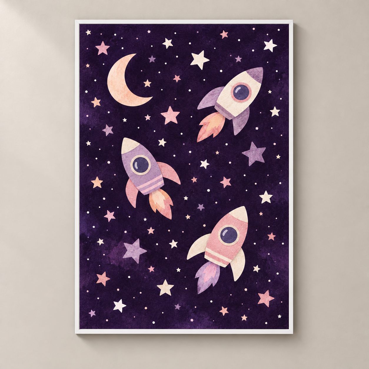 Plum Rocket Adventures poster standalone mockup