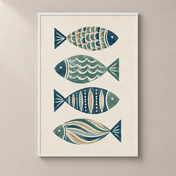 Sage Fish Quartet poster standalone mockup