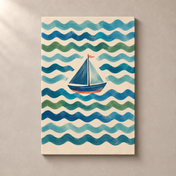 Sailing on Teal Waves canvas standalone mockup
