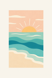 Sunny Shore, vertical nursery artwork