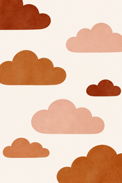 Terracotta Cloud Dreams, vertical nursery artwork