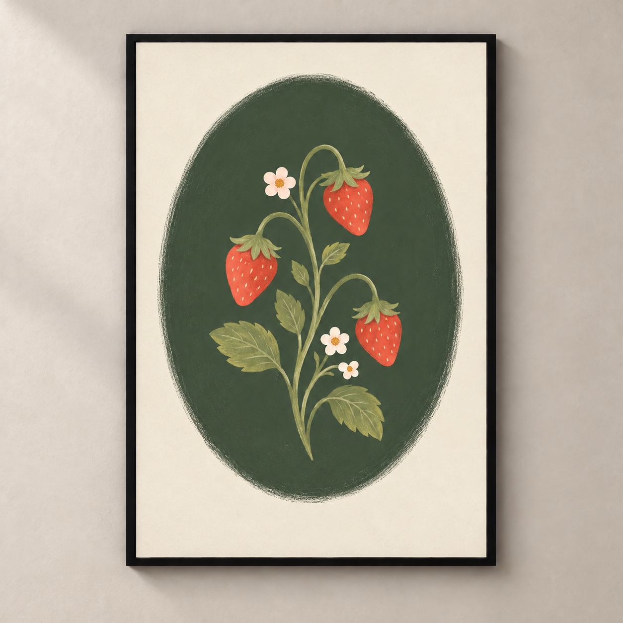Wild Strawberry Garden poster standalone mockup