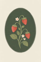 Wild Strawberry Garden, vertical nursery artwork