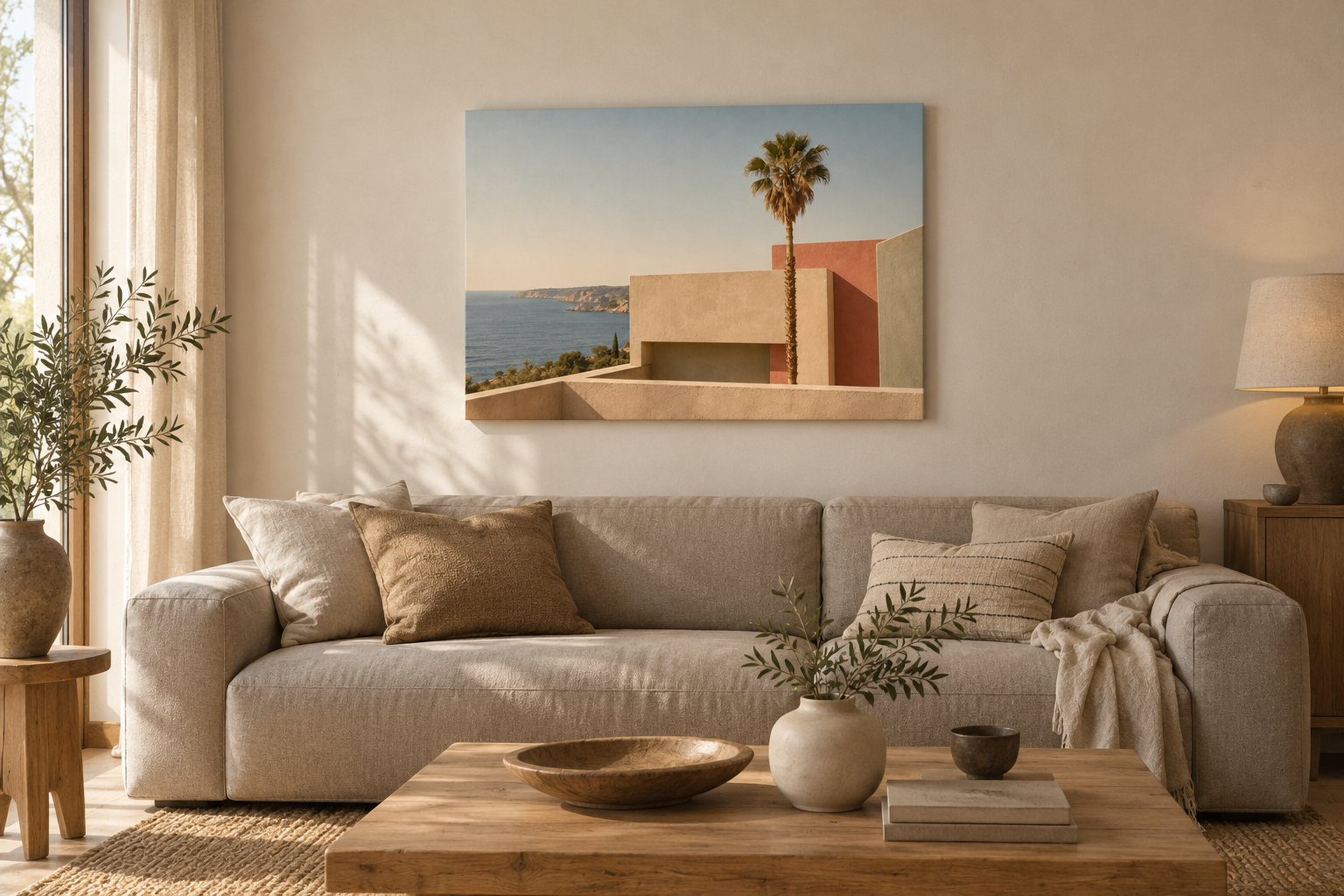 Pale Coastline horizontal canvas interior