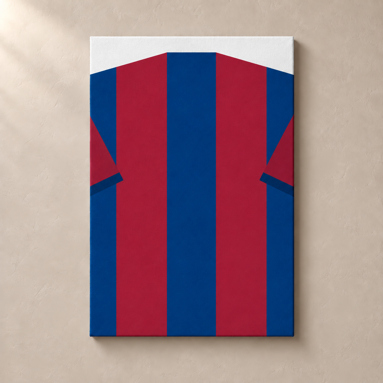 Personalised Football Shirt – Navy and Burgundy Stripes – canvas standalone mockup