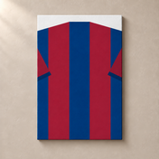 Personalised Football Shirt – Navy and Burgundy Stripes – canvas standalone mockup