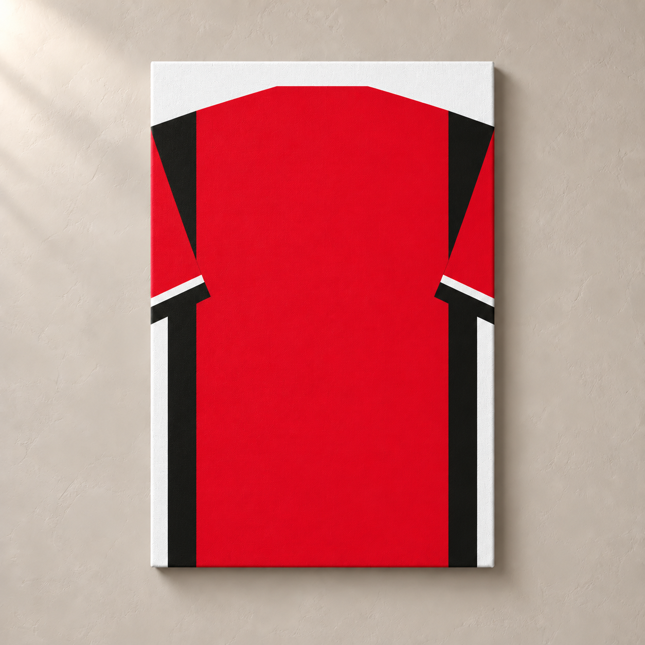 Personalised Football Shirt – Red and Black – canvas standalone mockup
