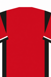 Personalised Football Shirt – Red and Black vertical artwork