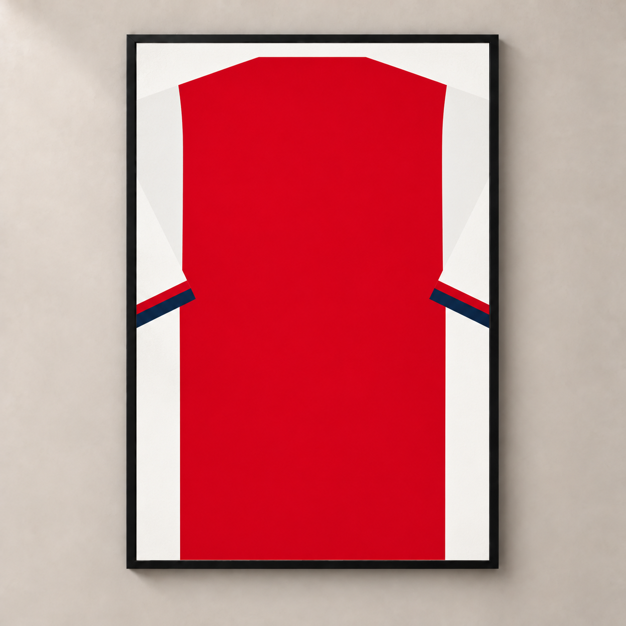 Personalised Football Shirt – Red with White Sleeves – poster standalone mockup