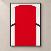 Personalised Football Shirt – Red with White Sleeves – poster standalone mockup