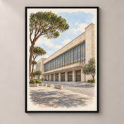 Roma Termini in Watercolour – poster standalone mockup on beige wall
