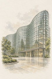 The National Art Center Tokyo, Tokyo vertical ink and watercolour artwork