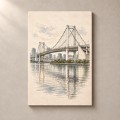 Rainbow Bridge over Tokyo Bay canvas standalone mockup