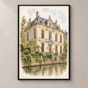 Paushuize in Soft Watercolour – poster standalone mockup on beige wall