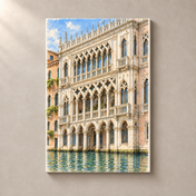 Ca' d'Oro by the Grand Canal – canvas standalone mockup on beige wall