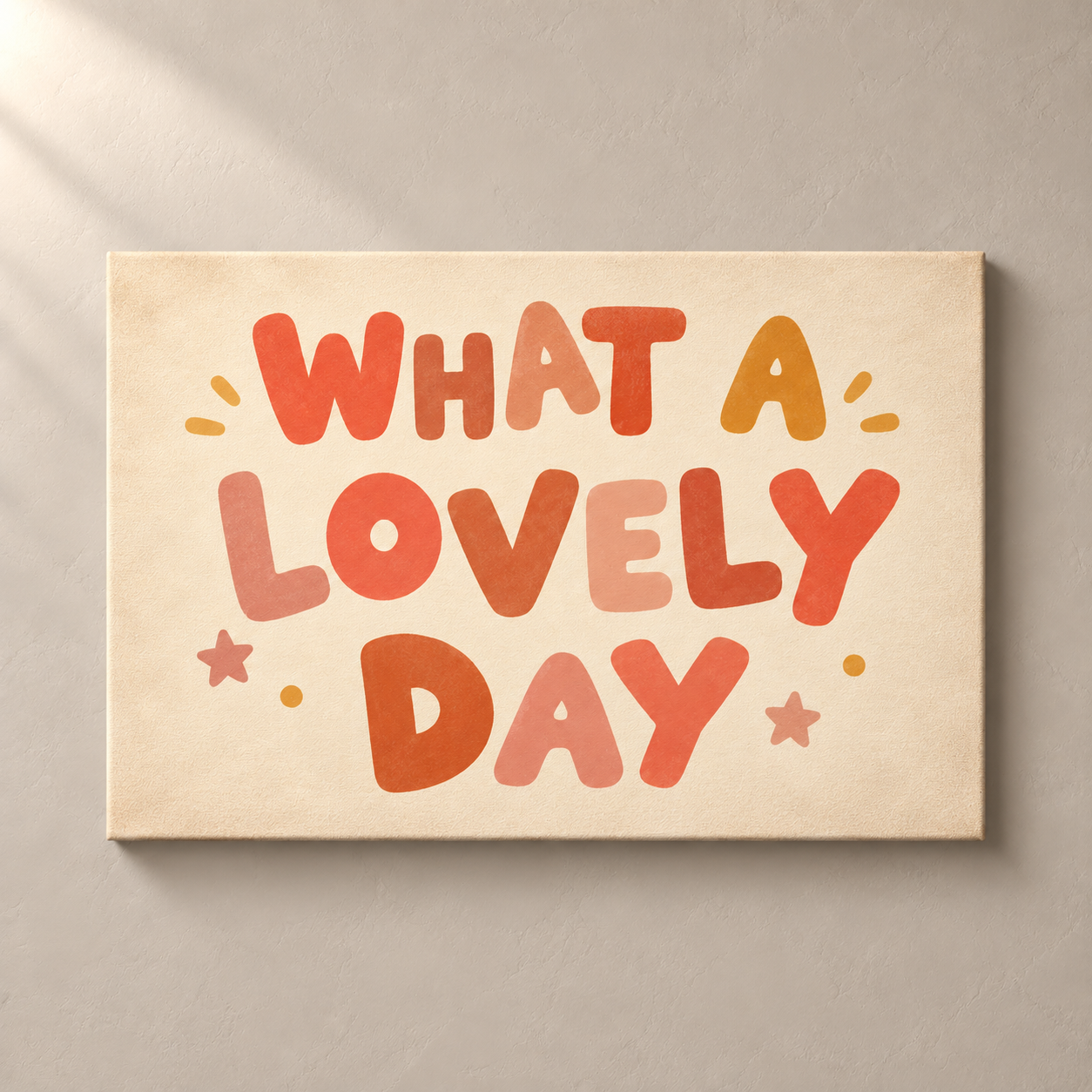 What a Lovely Day horizontal canvas standalone mockup