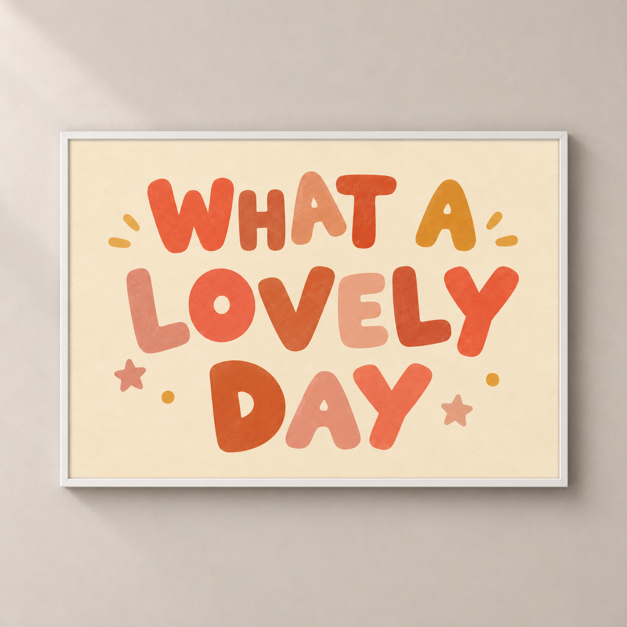 What a Lovely Day horizontal poster standalone mockup