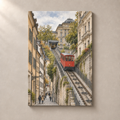 Polybahn to ETH Zurich – canvas standalone mockup on beige wall