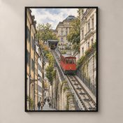 Polybahn to ETH Zurich – poster standalone mockup on beige wall