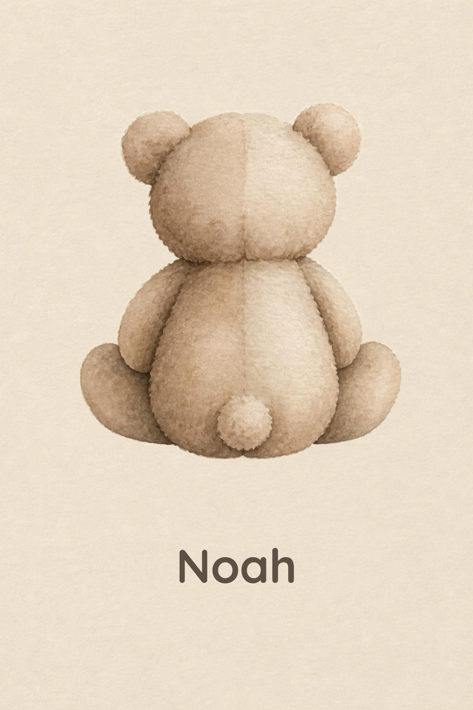 Teddy Bear personalised artwork, example name Noah