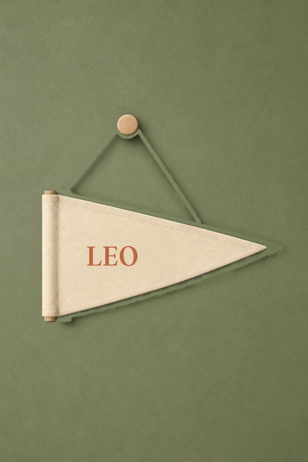 Adventure Pennant personalised artwork with example name Leo
