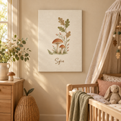 Woodland Name Story personalised canvas in a child's bedroom with example name Sofia