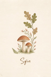 Woodland Name Story personalised artwork with example name Sofia