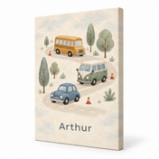 Little Town Traffic personalised canvas, standalone product view, example name Arthur