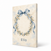 Gentle Ribbon Bow personalised canvas, standalone product view, example name Ella