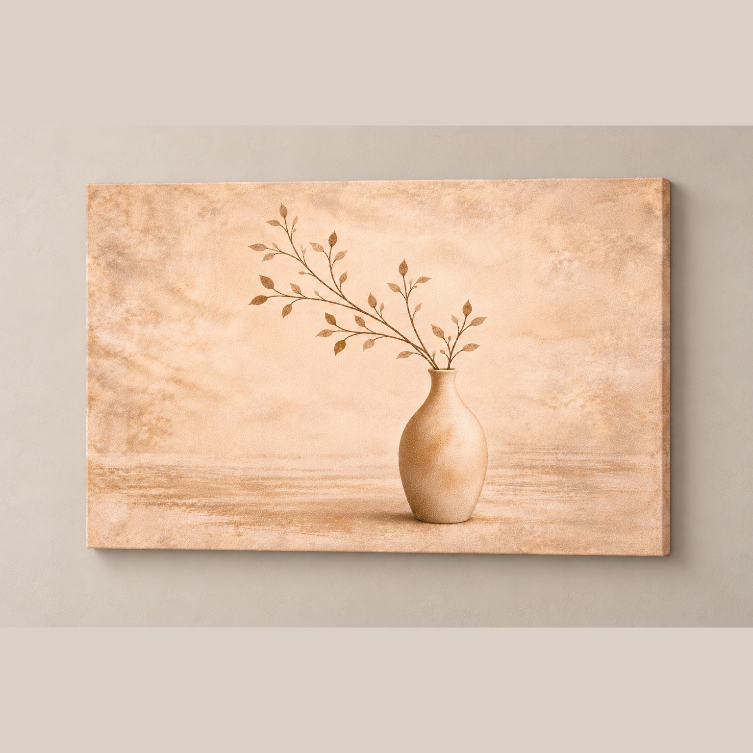 Geometric Earth Harmony No. 2 horizontal canvas standalone mockup