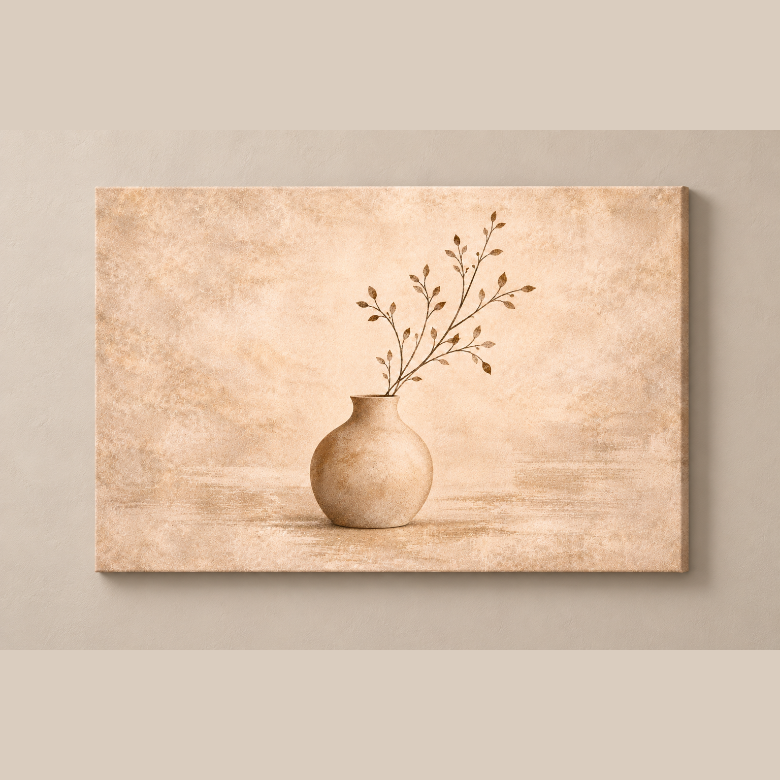 Geometric Earth Harmony No. 3 horizontal canvas standalone mockup