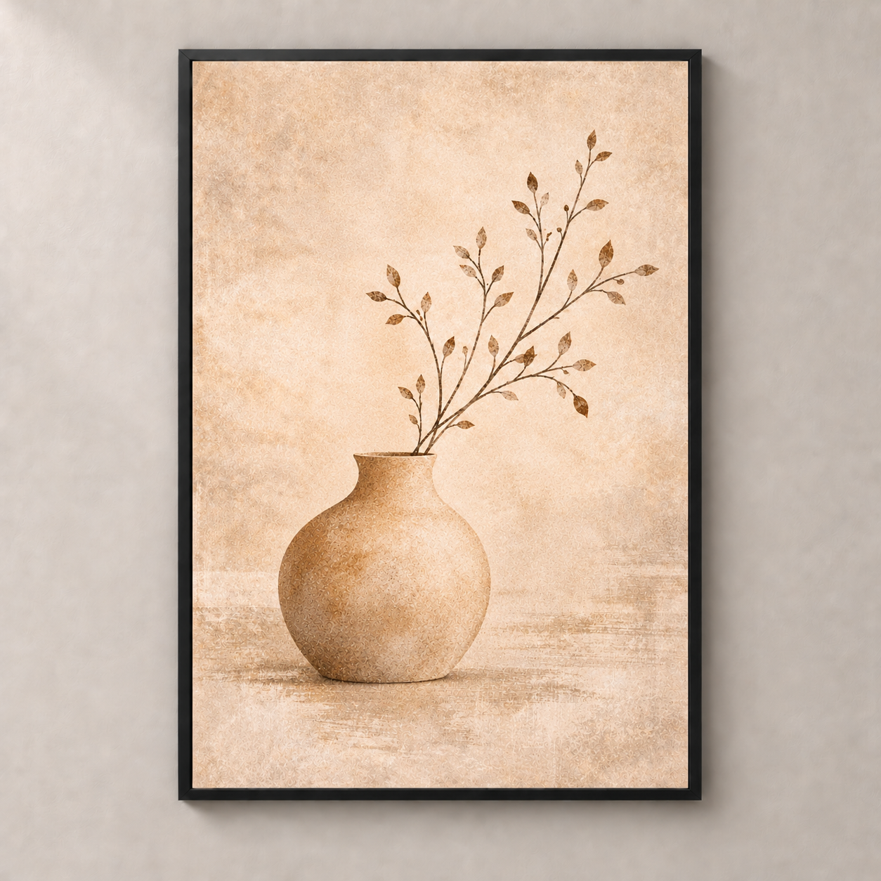 Geometric Earth Harmony No.3 poster in a slim black frame