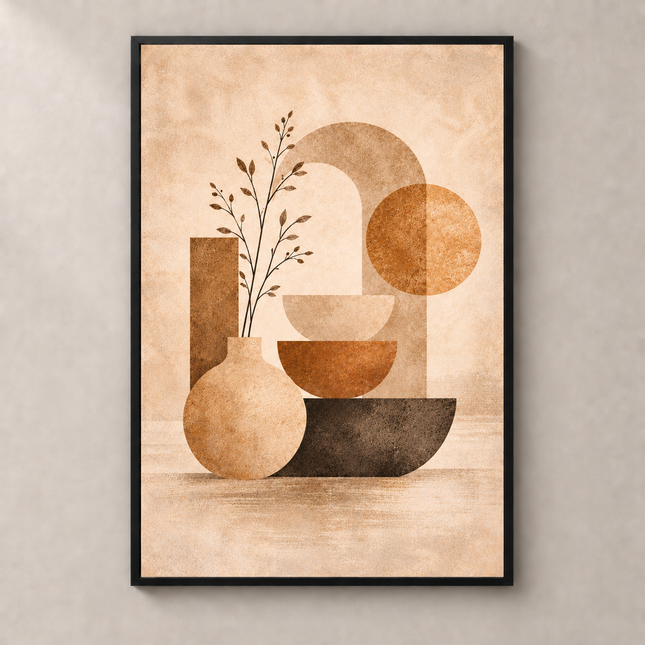 Geometric Earth Harmony No.4 poster in a slim black frame