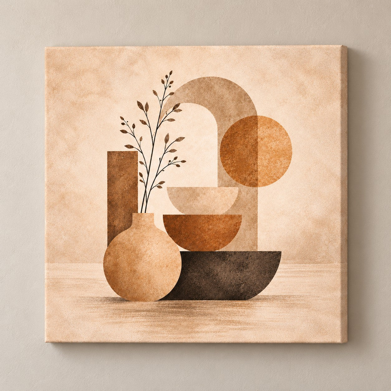 geometric earth harmony no 4 square canvas standalone mockup