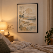 Horizon In Quiet Light - vertical poster in a home interior