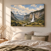 Lauterbrunnen Falling Light horizontal canvas lifestyle
