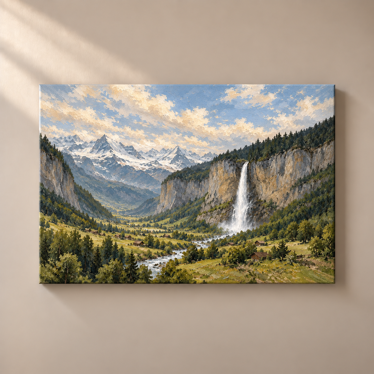 Lauterbrunnen Falling Light horizontal canvas standalone