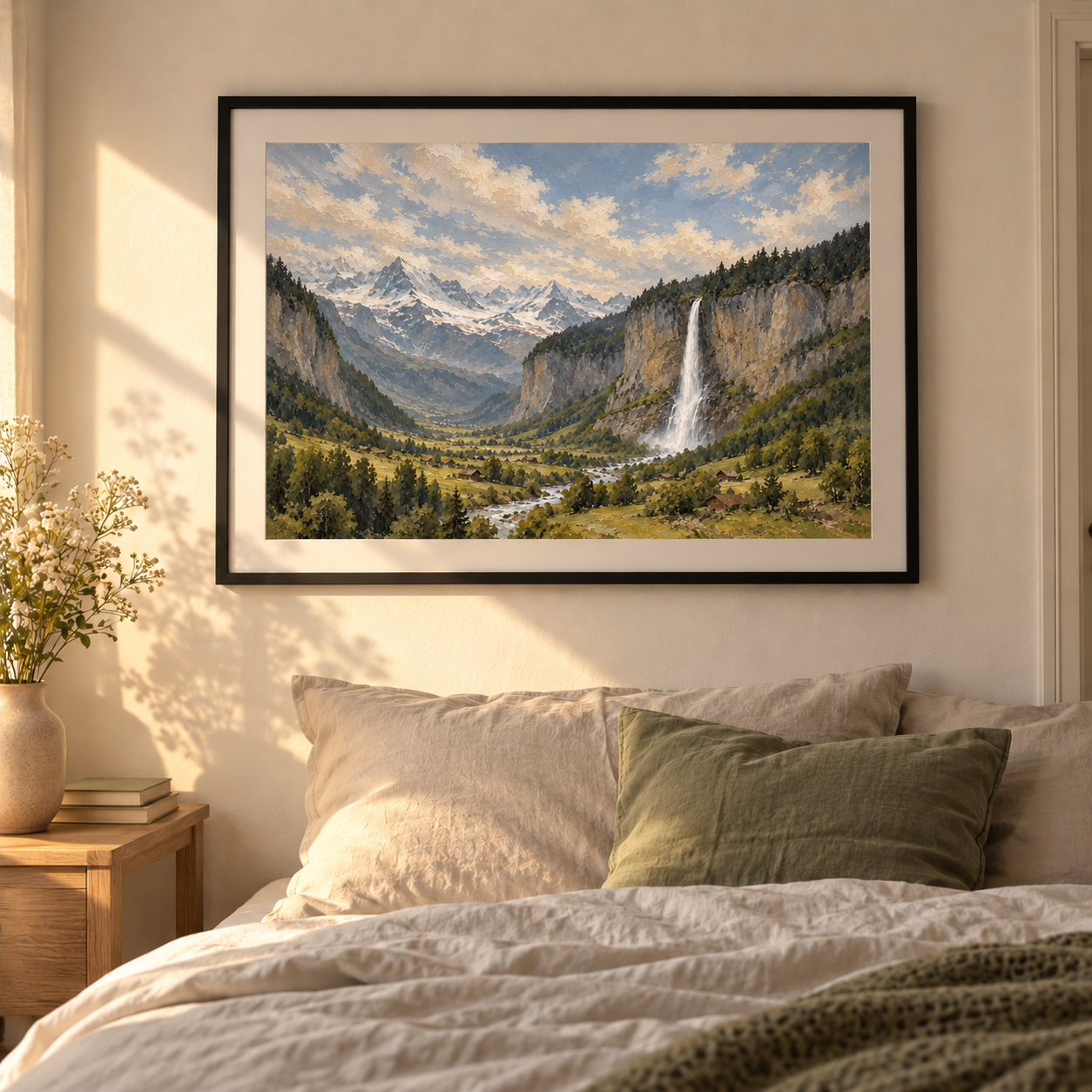 Lauterbrunnen Falling Light horizontal poster lifestyle