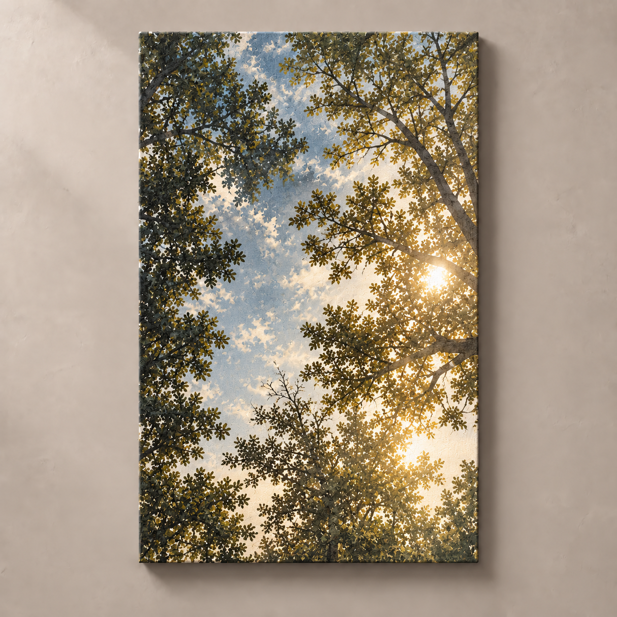 Light Through the Canopy verticaal canvas standalone mockup