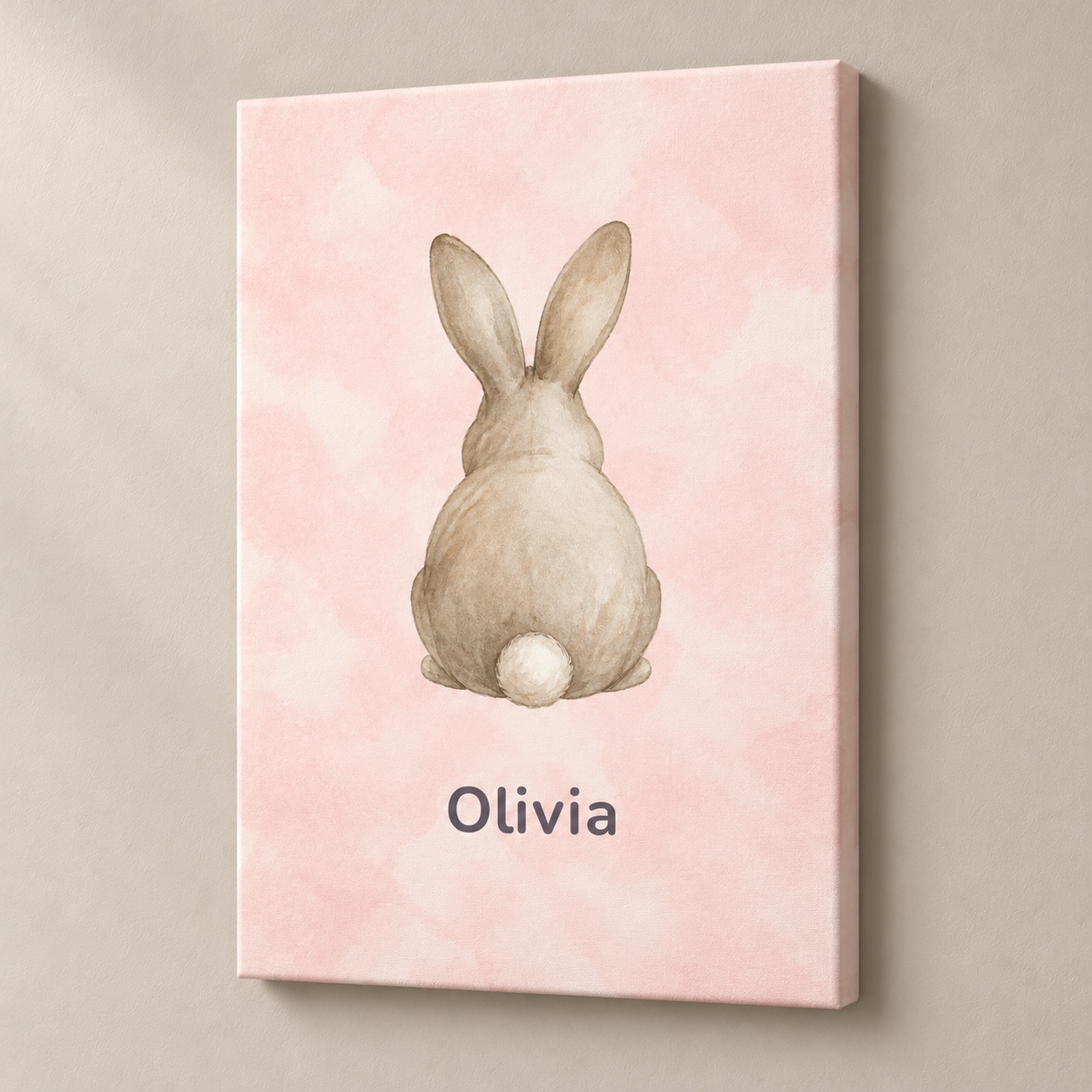 Little Rabbit canvasstand with example name Olivia