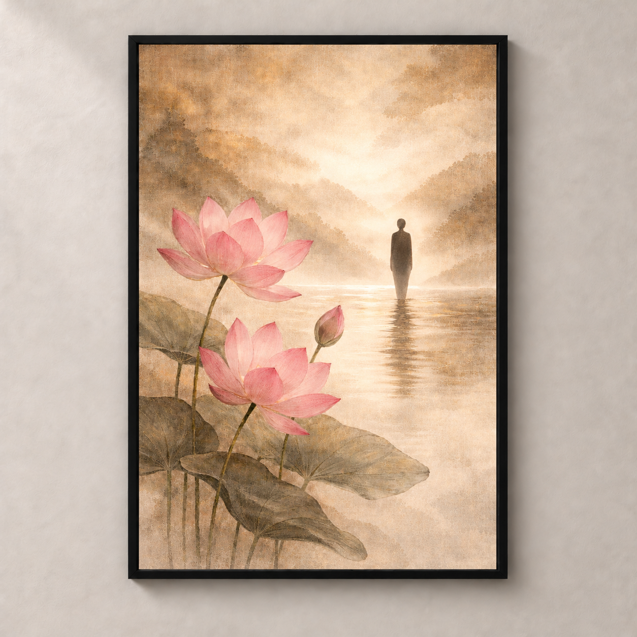 Lotus Path - Poster standalone mockup with black frame