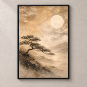 Moonlit Pine - Poster standalone mockup with black frame
