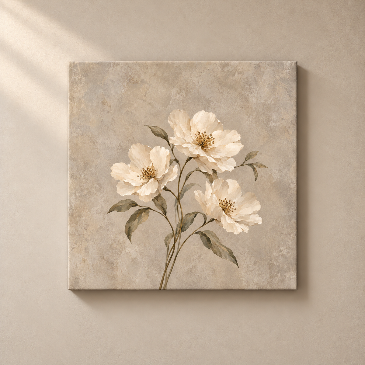 Petals in Limestone - Canvas